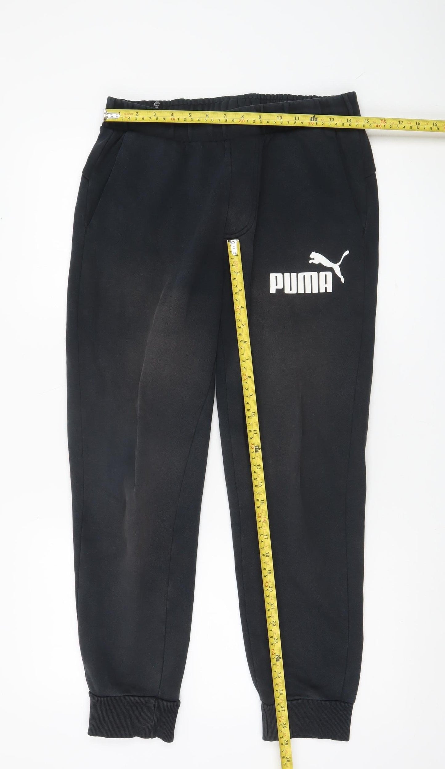 Puma Men’s Black Jogger Trousers M Elastic Waist Pockets