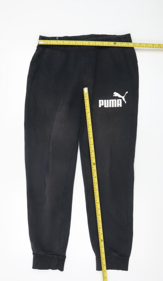 Puma Men’s Black Jogger Trousers M Elastic Waist Pockets
