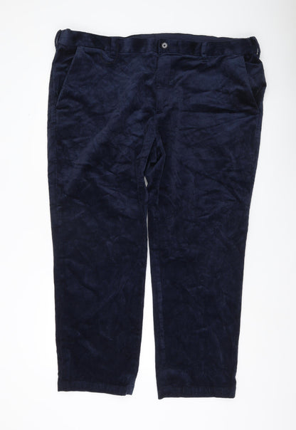Marks and Spencer Men’s Blue Corduroy Regular Fit Trousers 46x29