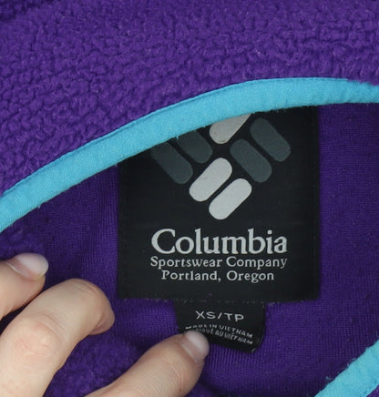 Columbia Womens Purple XS Fleece Henley Sweatshirt Outdoor Hiking