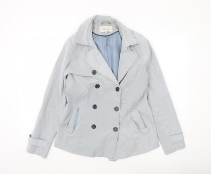 Womens UK Size 10 Peacocks Blue Pea Coat