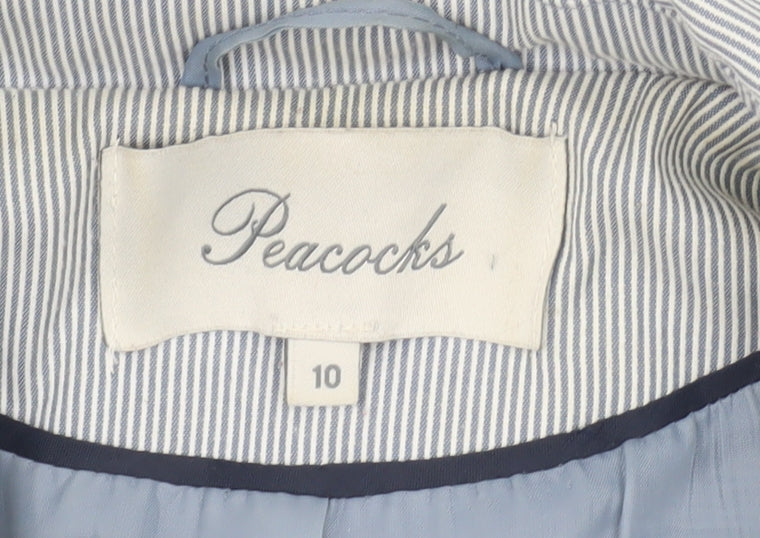 Womens UK Size 10 Peacocks Blue Pea Coat