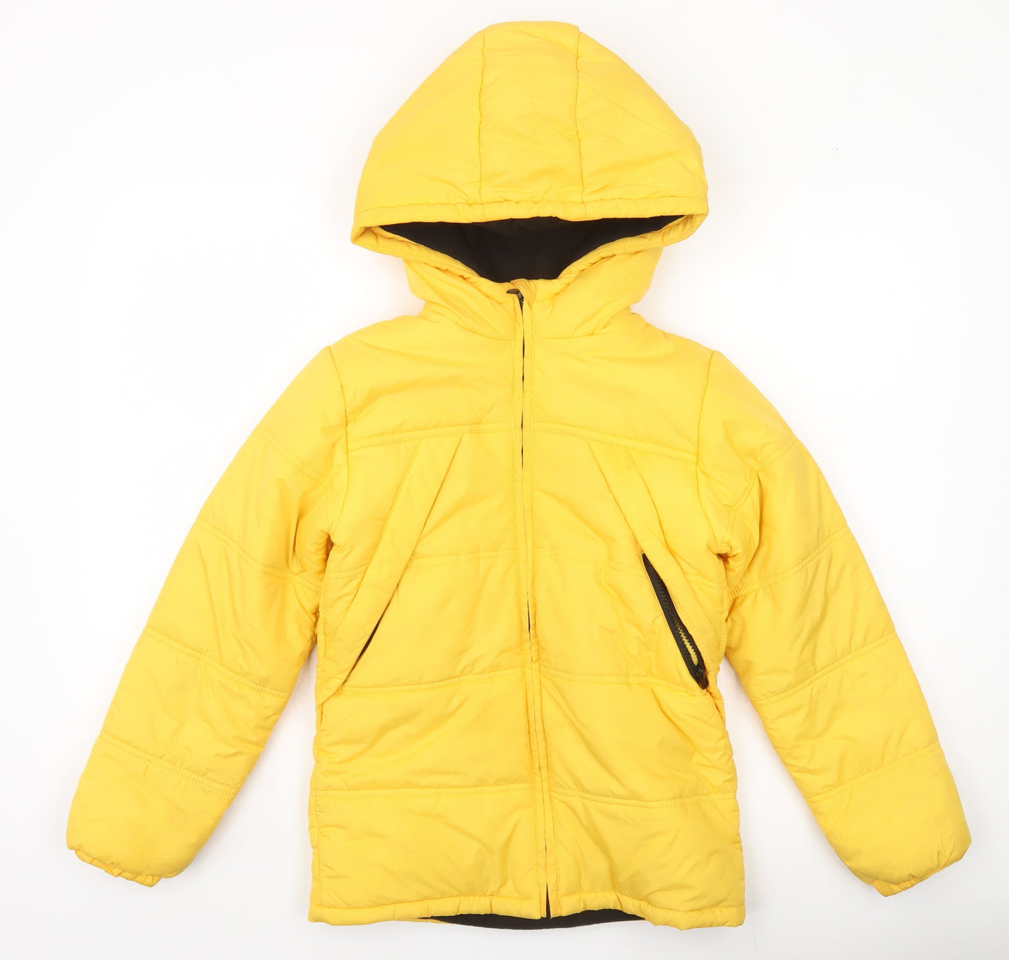 Juniors Boys Yellow 11-12Y Puffer Jacket Winter Hooded Coat