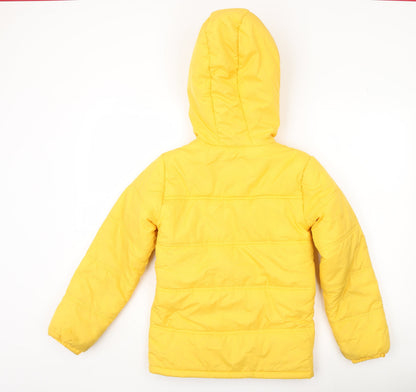 Juniors Boys Yellow 11-12Y Puffer Jacket Winter Hooded Coat