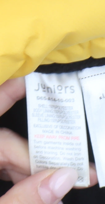 Juniors Boys Yellow 11-12Y Puffer Jacket Winter Hooded Coat