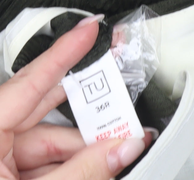 TU Men’s Green Corduroy Chino Trousers 36R Regular Fit