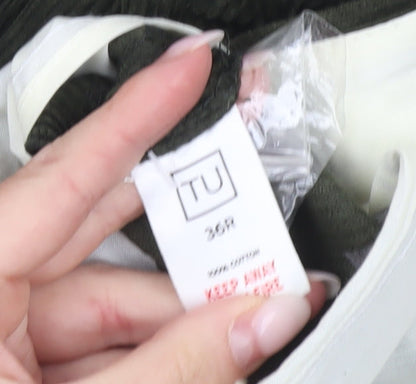 TU Men’s Green Corduroy Chino Trousers 36R Regular Fit