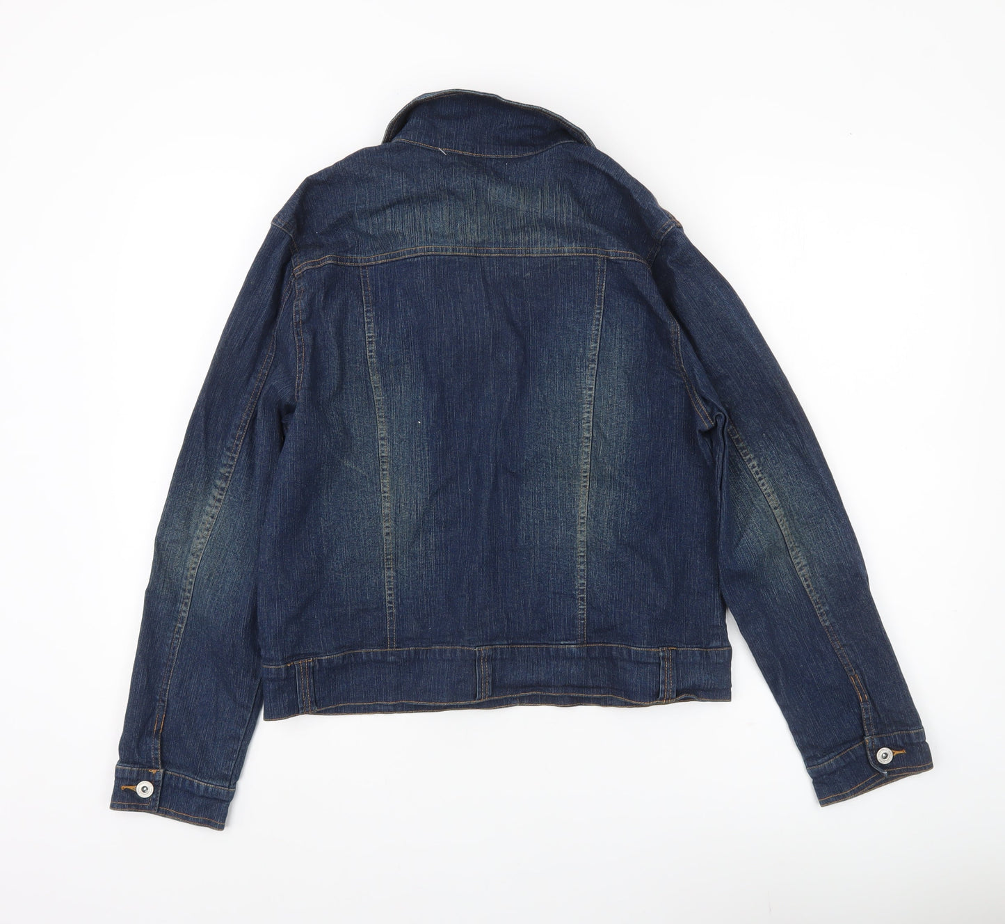 BEACH Women’s Blue Denim Studded Jacket Size L Casual