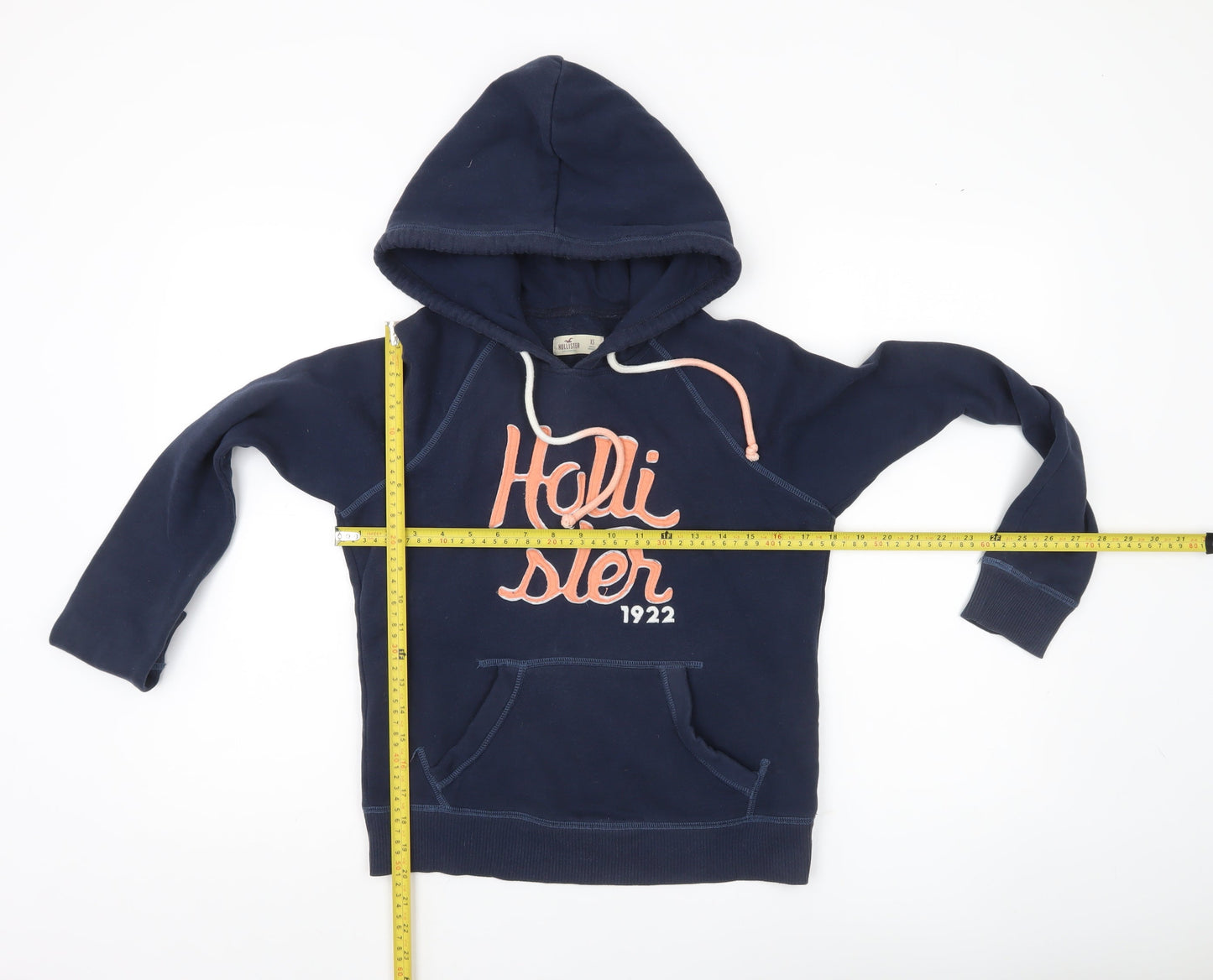 Hollister Women’s Blue Pullover Hoodie XS Logo Fleece Casual Sweatshirt