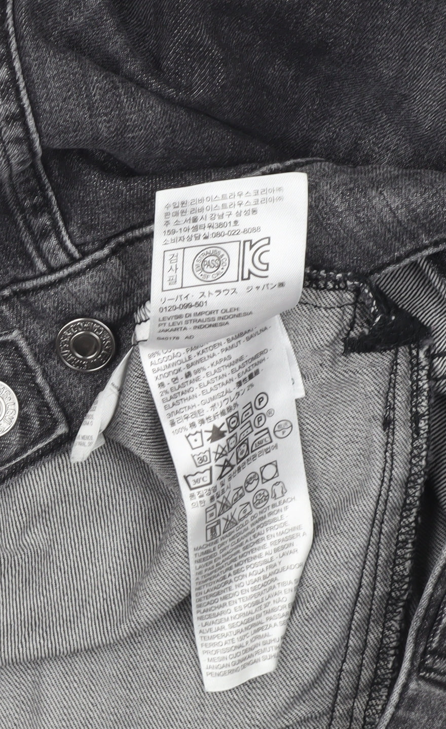 Levi's Womens Grey Denim Cropped Jacket Size S Casual Buttoned