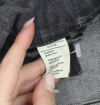 Levi's Womens Grey Denim Cropped Jacket Size S Casual Buttoned