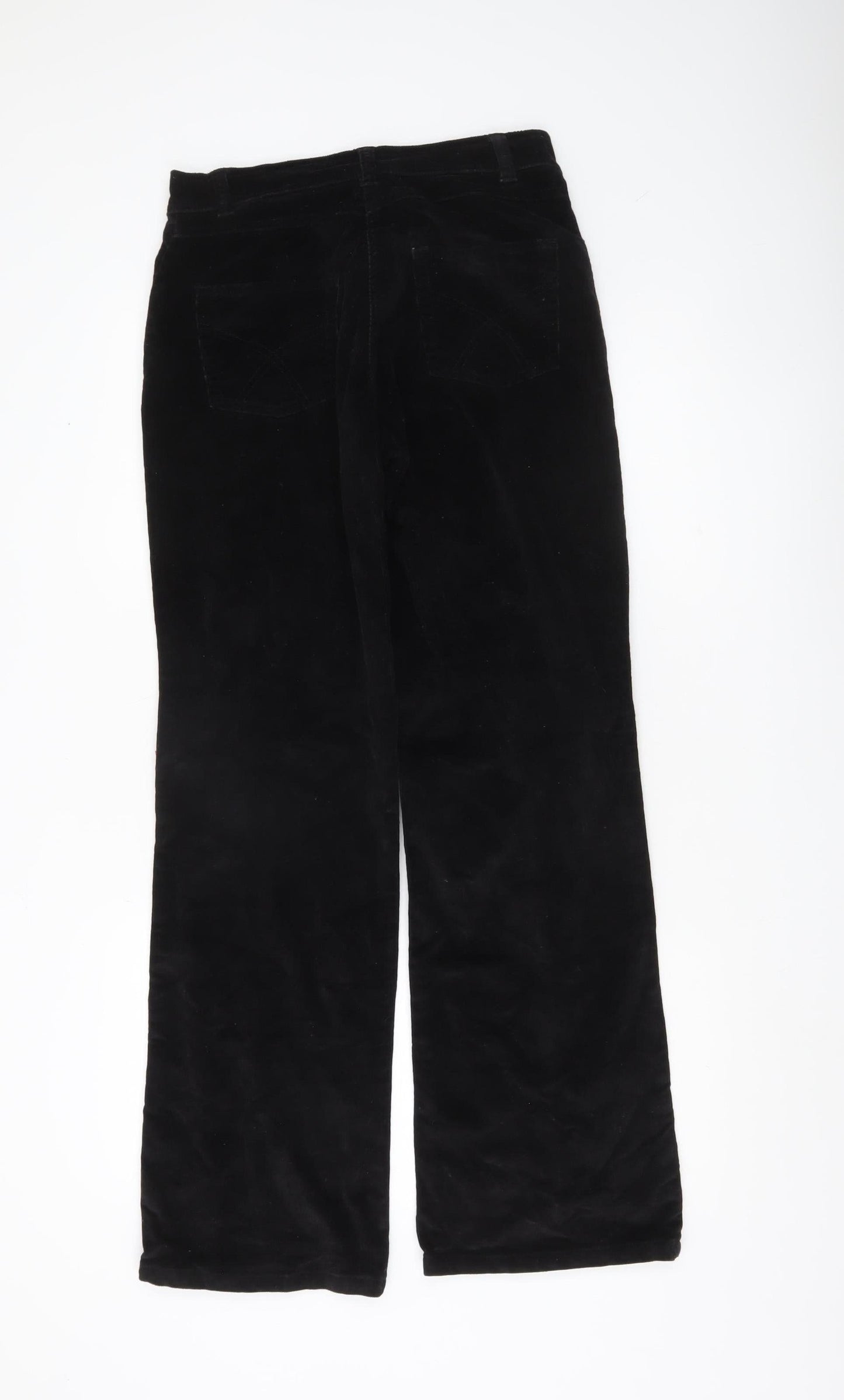 Miladys Womens Black Corduroy Straight Leg Trousers Size 6