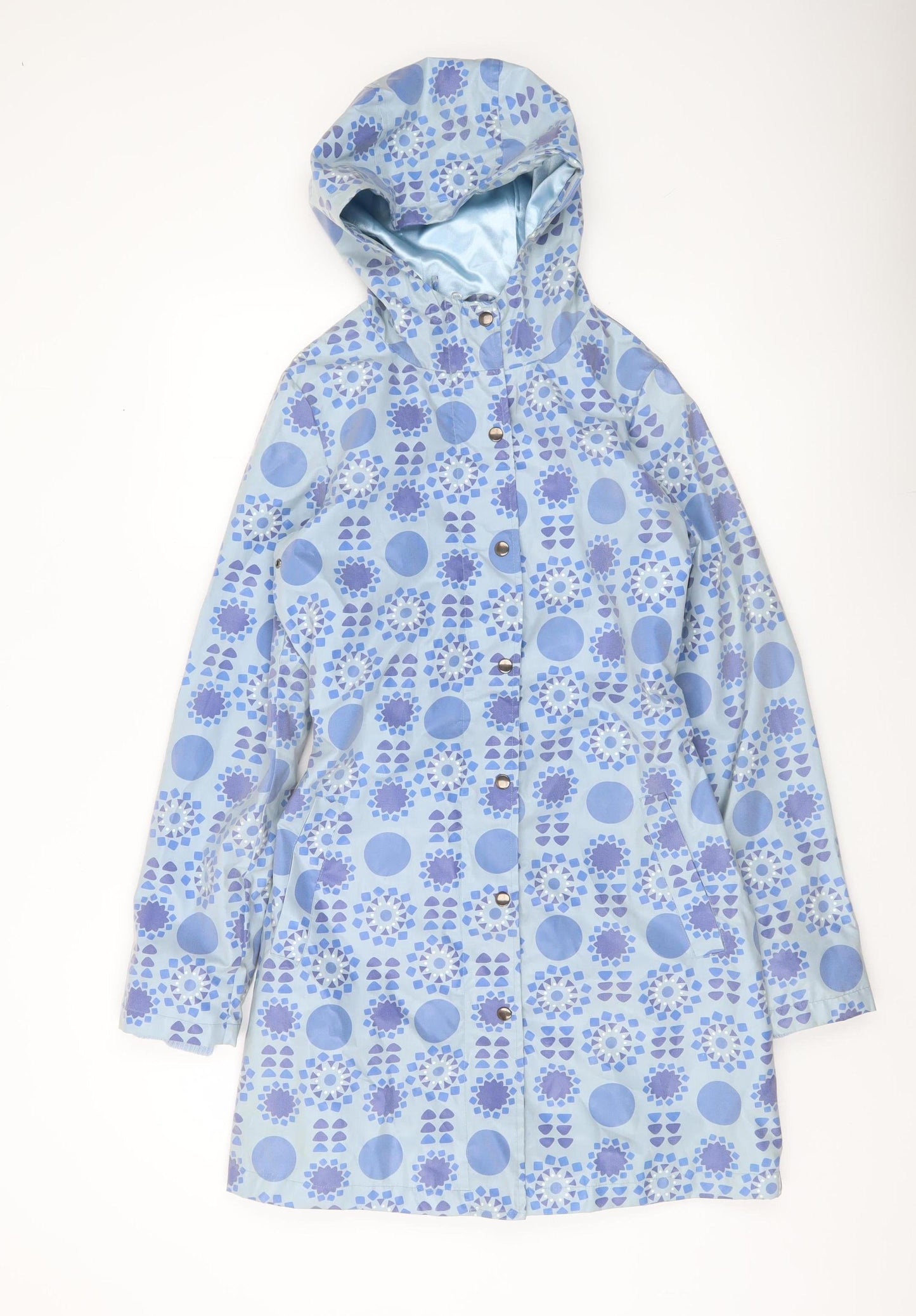 Womens UK Size S Fransa Blue Rain Coat