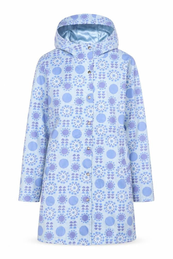 Womens UK Size S Fransa Blue Rain Coat