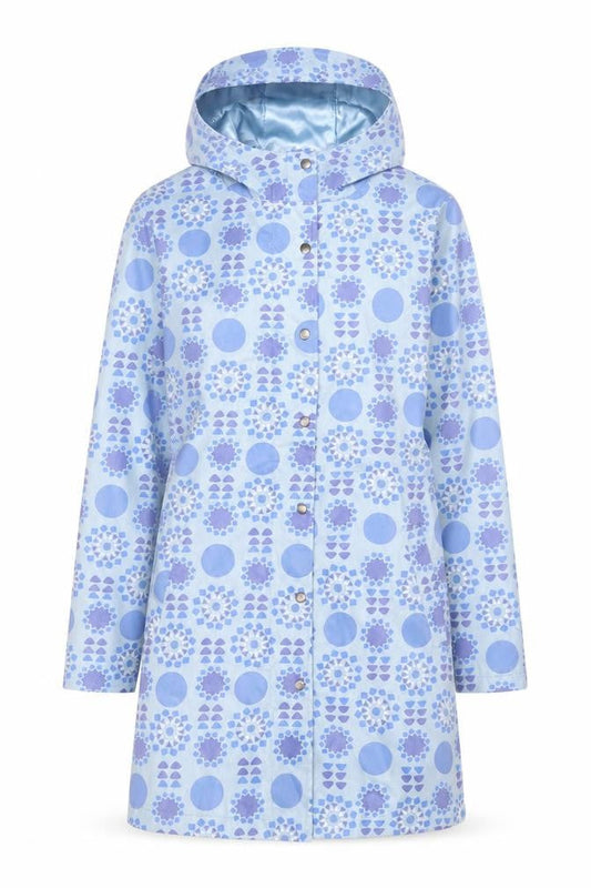 Womens UK Size S Fransa Blue Rain Coat