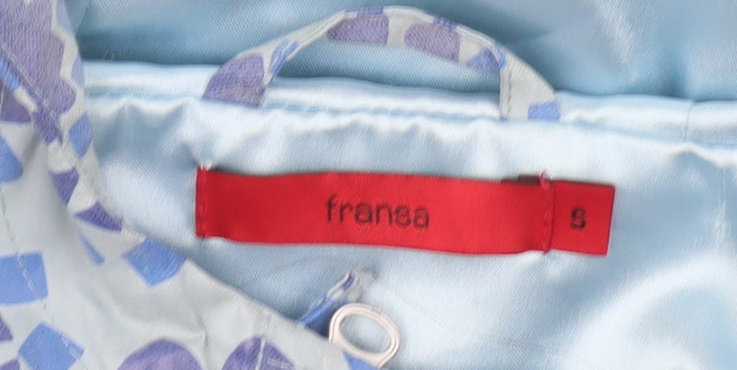 Womens UK Size S Fransa Blue Rain Coat