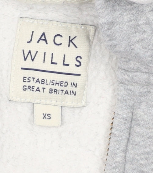 Mens UK Size XS Jack Wills Grey Full Zip Hoodie