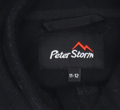Peter Storm Boys Black Fleece 1/4 Zip Sweatshirt 11-12 Years Outdoor