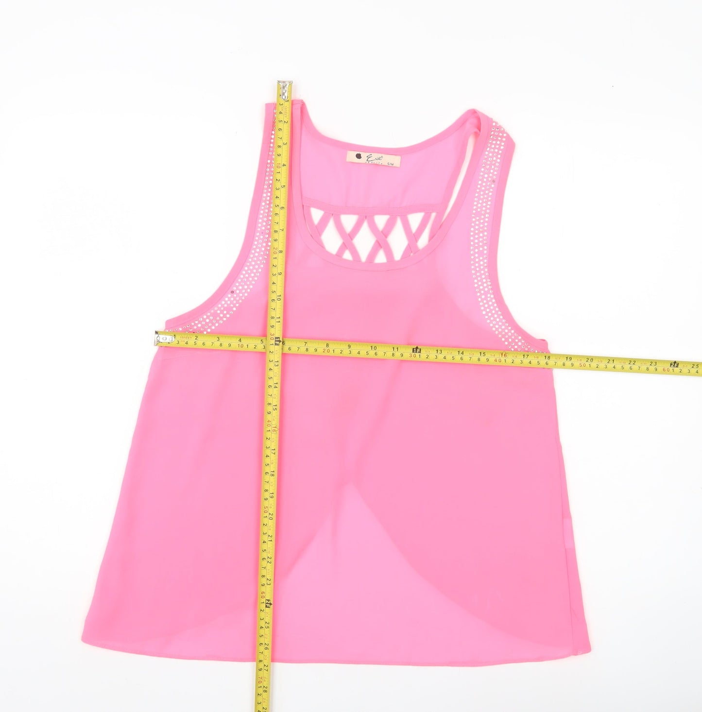 Eve Seduire Womens Pink Sleeveless Tank Top Size S Polyester Studded Detail