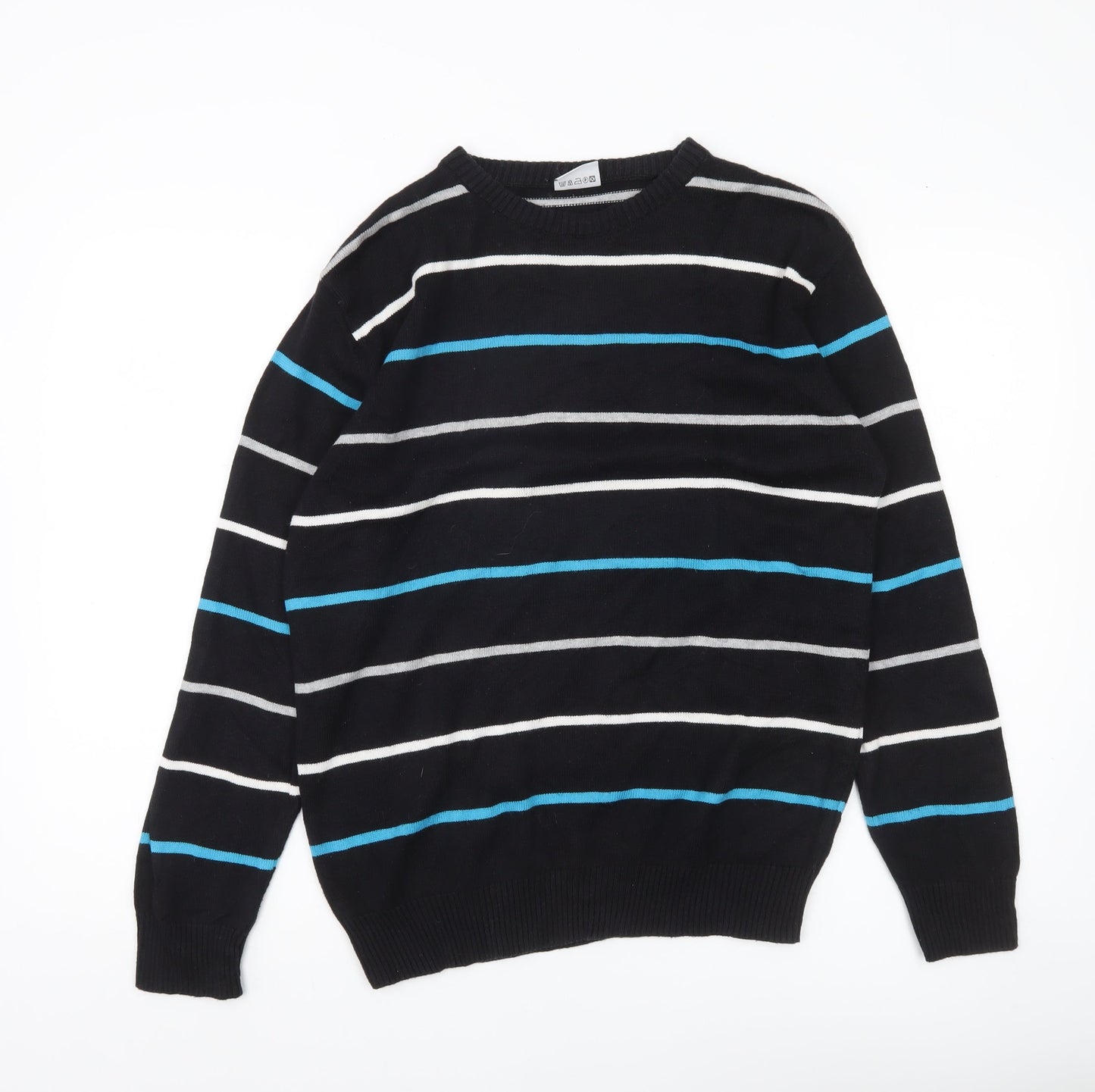 Romeo di Parma Men's Black Striped L Pullover Jumper