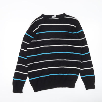 Romeo di Parma Men's Black Striped L Pullover Jumper