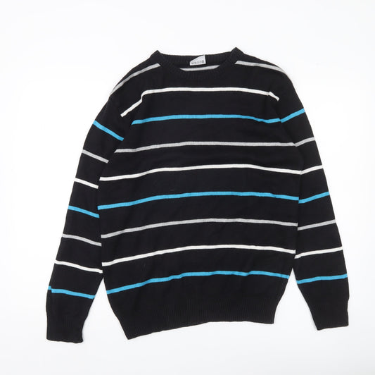 Romeo di Parma Men's Black Striped L Pullover Jumper