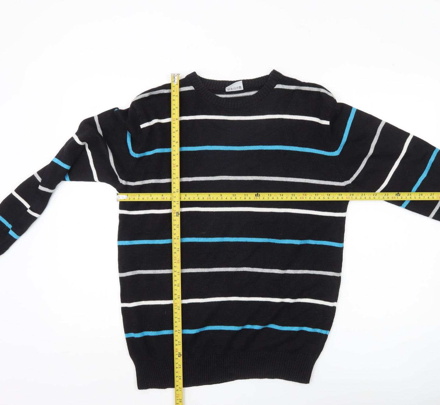 Romeo di Parma Men's Black Striped L Pullover Jumper
