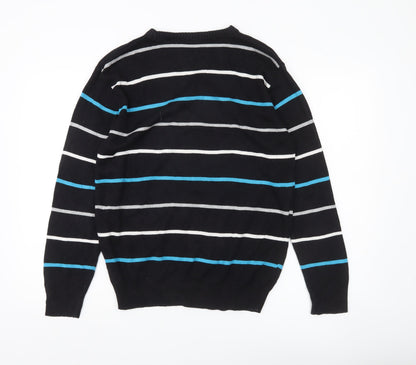 Romeo di Parma Men's Black Striped L Pullover Jumper