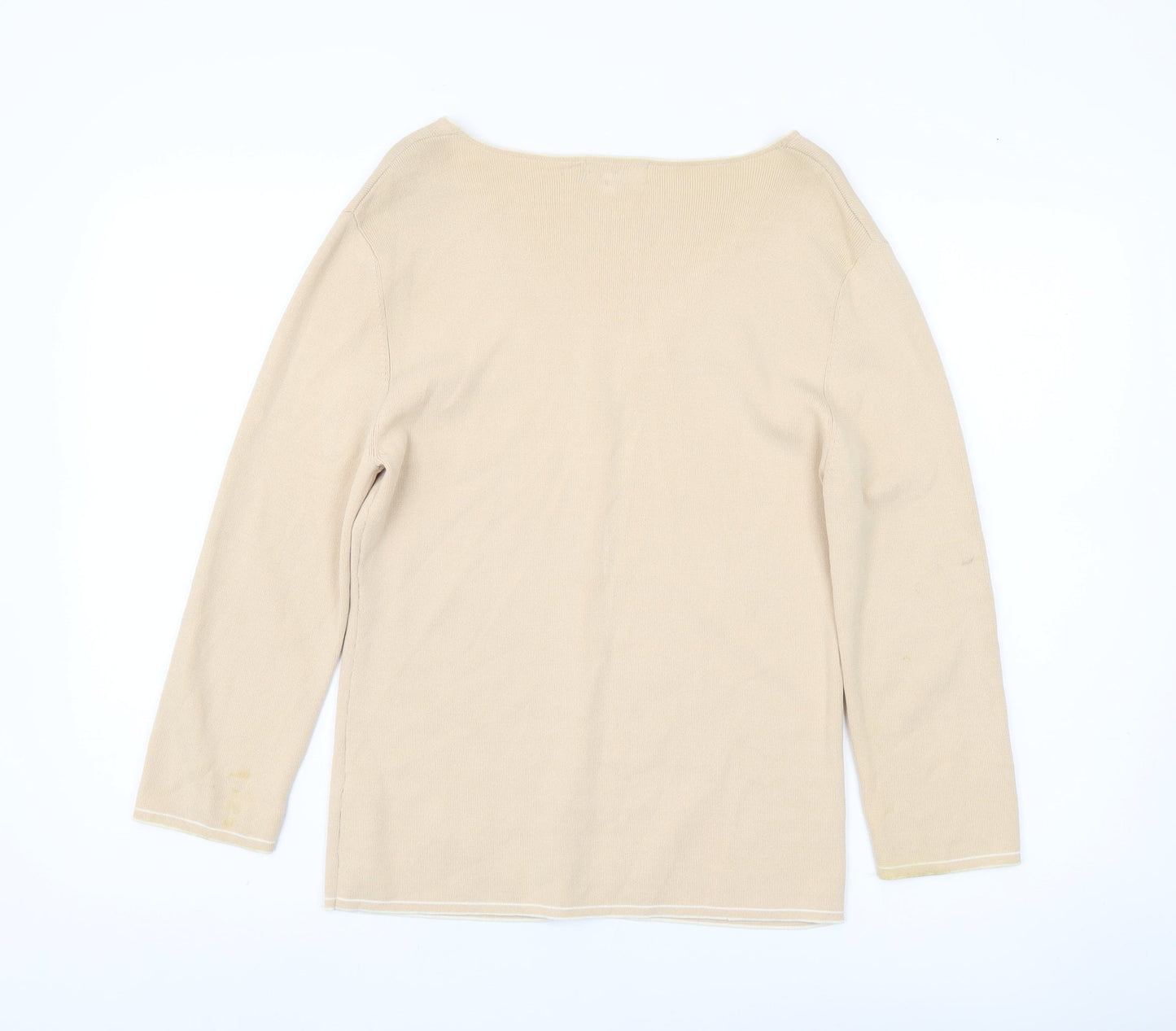 Womens UK Size L Debbie Morgan Beige Cardigan Jumper