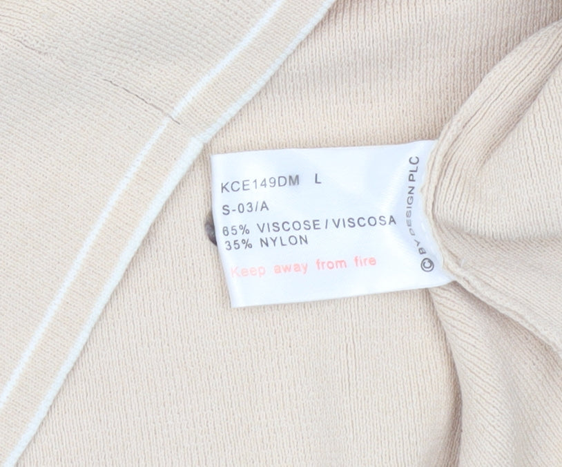 Womens UK Size L Debbie Morgan Beige Cardigan Jumper