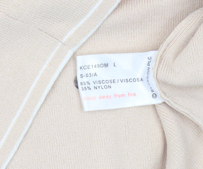 Womens UK Size L Debbie Morgan Beige Cardigan Jumper