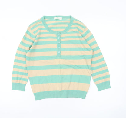 Womens UK Size 14 Marks and Spencer Multicoloured Henley Jumper