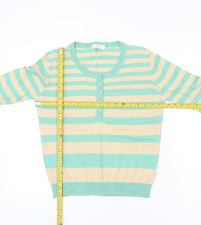Womens UK Size 14 Marks and Spencer Multicoloured Henley Jumper