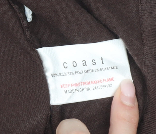 Coast Women’s Brown Silk Blend Shrug Cardigan Size 12