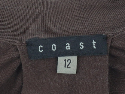 Coast Women’s Brown Silk Blend Shrug Cardigan Size 12