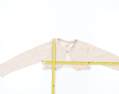 Monsoon Girls Beige Shrug Cardigan 5-6 Years Long Sleeve Party Wear