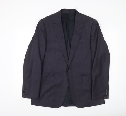 Jaeger Men’s Blue Wool Slim Fit 40S Blazer Jacket