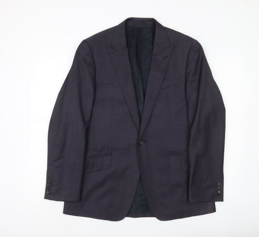 Jaeger Men’s Blue Wool Slim Fit 40S Blazer Jacket