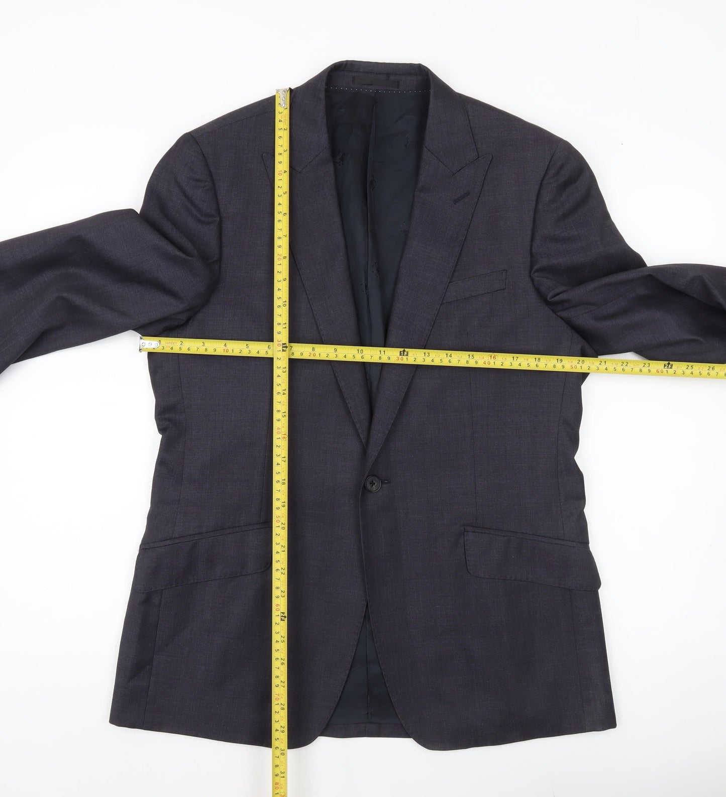 Jaeger Men’s Blue Wool Slim Fit 40S Blazer Jacket