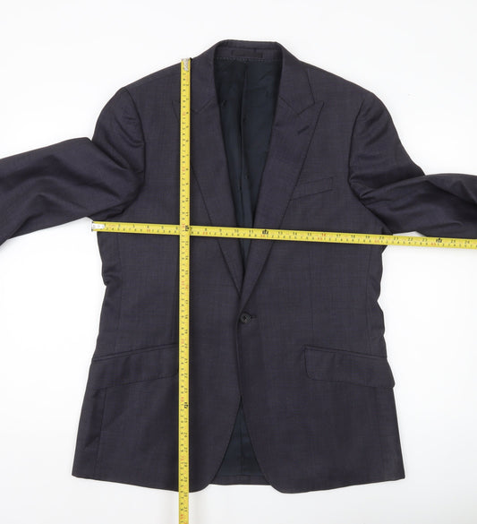 Jaeger Men’s Blue Wool Slim Fit 40S Blazer Jacket