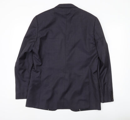 Jaeger Men’s Blue Wool Slim Fit 40S Blazer Jacket