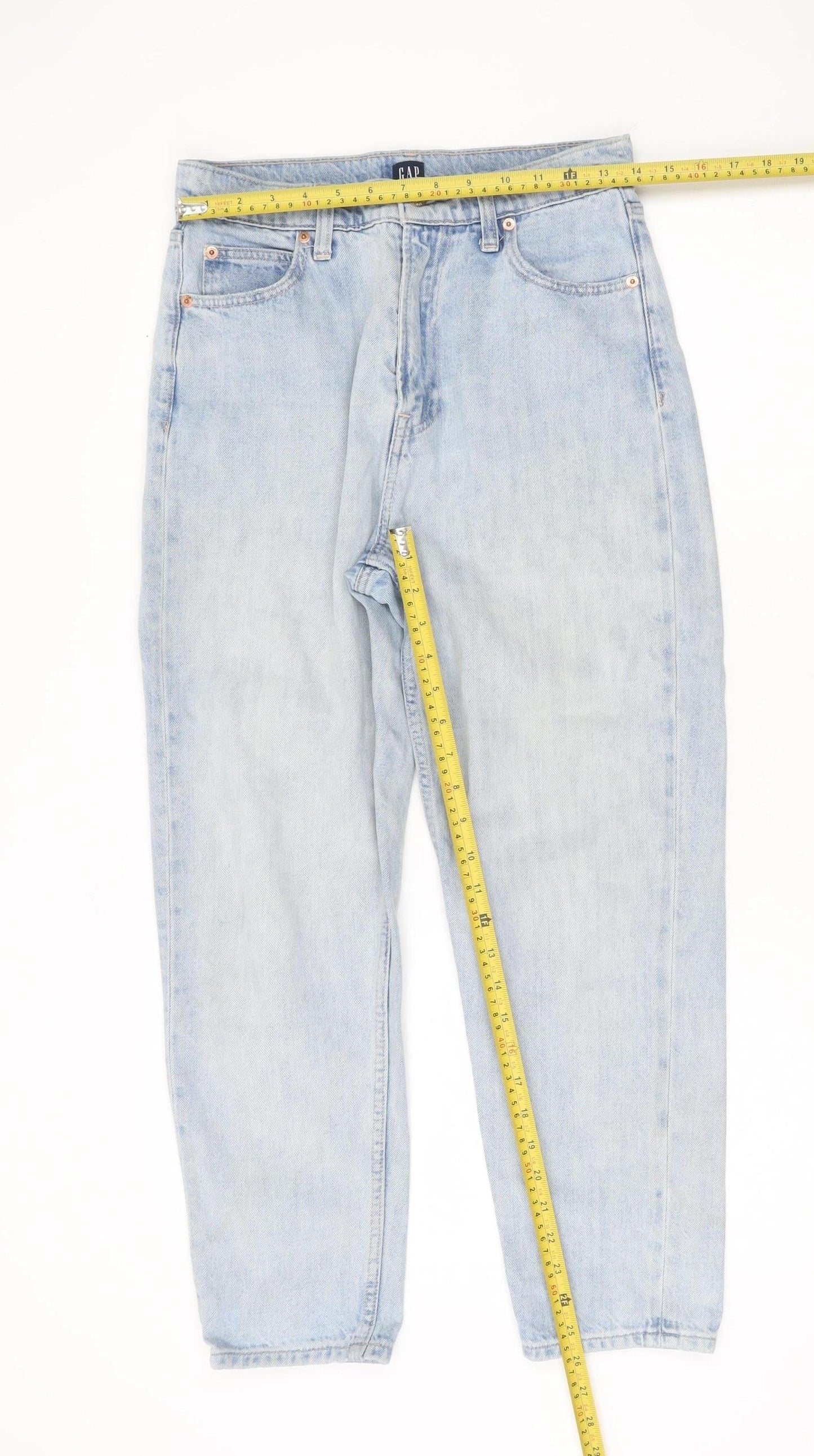 GAP Women’s Blue High Rise Mom Jeans Size 6 28W Relaxed Fit Denim