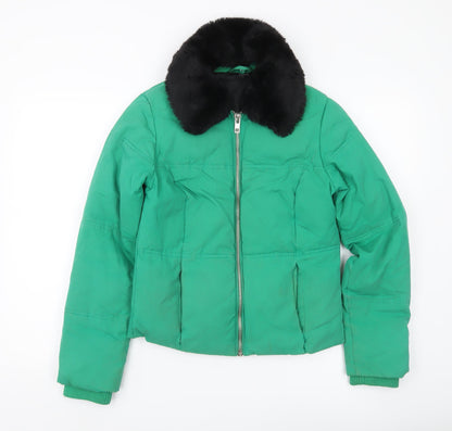 Womens UK Size 8 Topshop Green Puffer Jacket