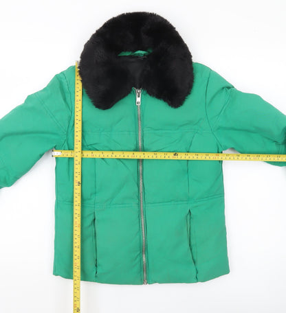Womens UK Size 8 Topshop Green Puffer Jacket
