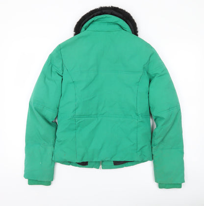 Womens UK Size 8 Topshop Green Puffer Jacket