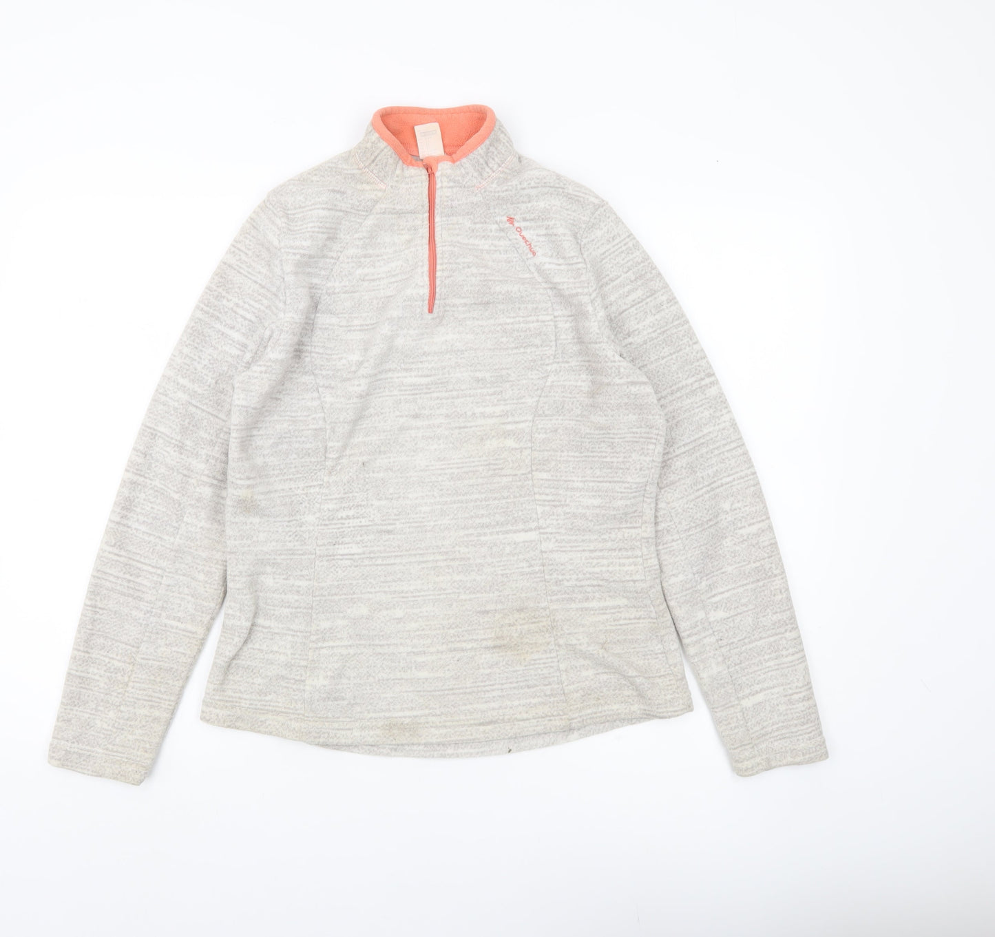 Decathlon Women’s Beige Fleece Sweatshirt L 1/4 Zip Pullover Outdoor