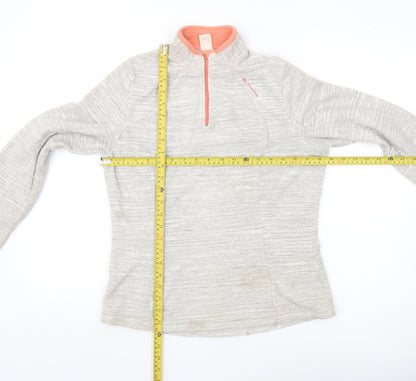 Decathlon Women’s Beige Fleece Sweatshirt L 1/4 Zip Pullover Outdoor