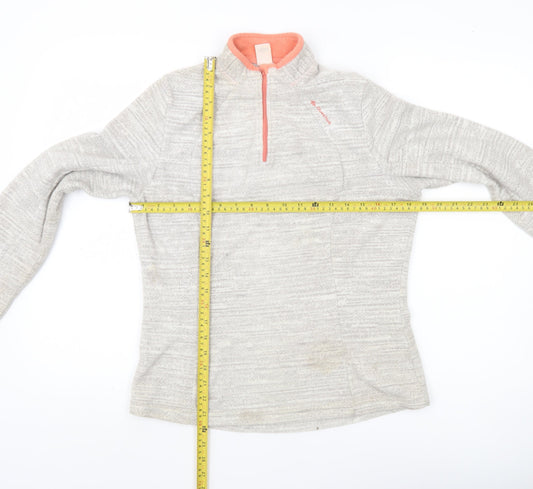 Decathlon Women’s Beige Fleece Sweatshirt L 1/4 Zip Pullover Outdoor