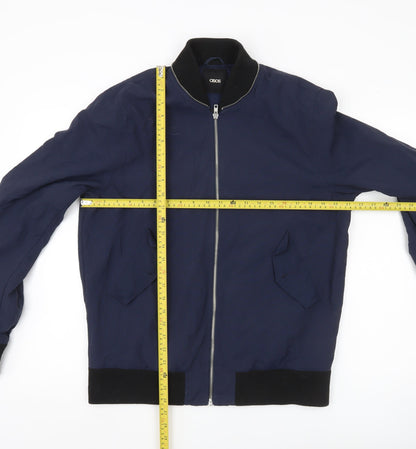 ASOS Men’s Blue Bomber Jacket M 38-40" Regular Fit Nylon Casual Zip