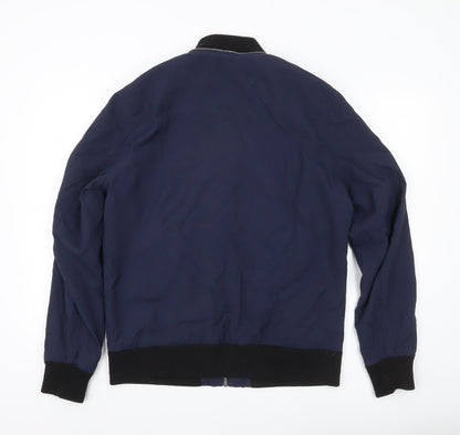 ASOS Men’s Blue Bomber Jacket M 38-40" Regular Fit Nylon Casual Zip